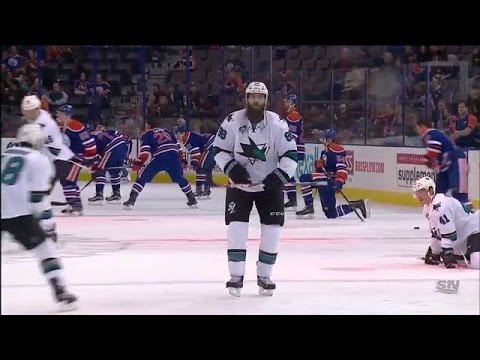 Brent Burns shows off dance moves in pregame