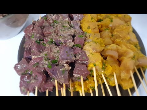 Marinades for chicken and beef heart skewers