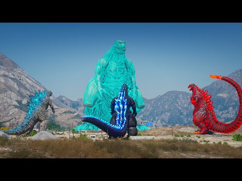 Mother Godzilla Earth vs Godzilla, Shin Godzilla, Heisei Godzilla - Epic Battle ( GTA V Mods )