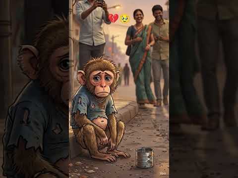 Sad Monkey Story 😢#sadstory #monkeystory #emotionalstory #cartoonstory #animalstory#aivideo #like