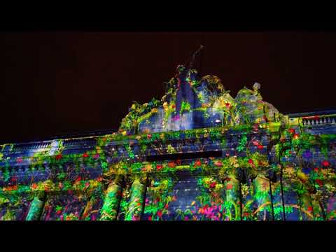 Five elements lightshow at Museum of Art and Historie (MAH), Geneva