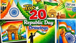 Very unique & beautiful republic day drawing | republic day drawing | happy independence day drawing
