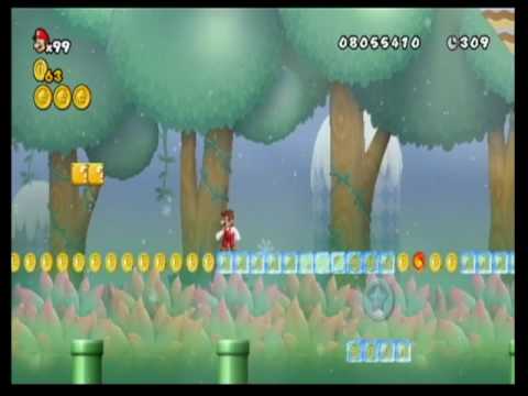 New Super Mario Bros. Wii - World 9-7 with 3 Star Coins in a Single Run without Getting Hurt