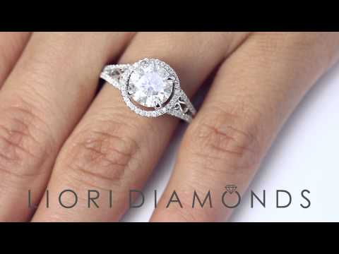ER-SOLD-193 - 2.41 Carat F-SI3 Natural Round Diamond Engagement Ring 18k White Gold Pave Halo