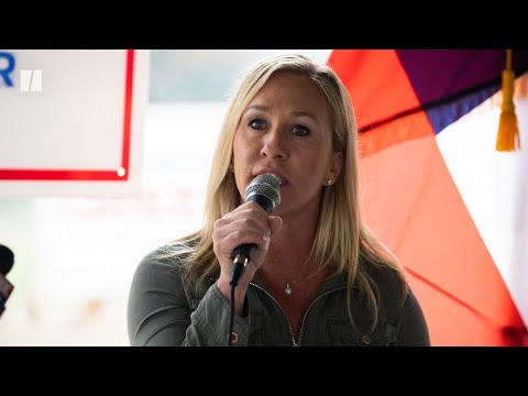 Rep. Marjorie Taylor Greene Hangs Anti-Transgender Sign