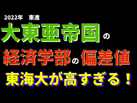 経営学科 大東亜帝国の経済学部の東進偏差値！【帝京大学/国士館/東海 2022年】