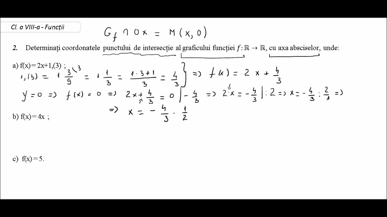 Watch Abscisele Punctelor De Intersectie Cu Axa Ox Now Cl a VIII-a - Func?ii - (2) - intersectia graficului cu OX - axa absciselor