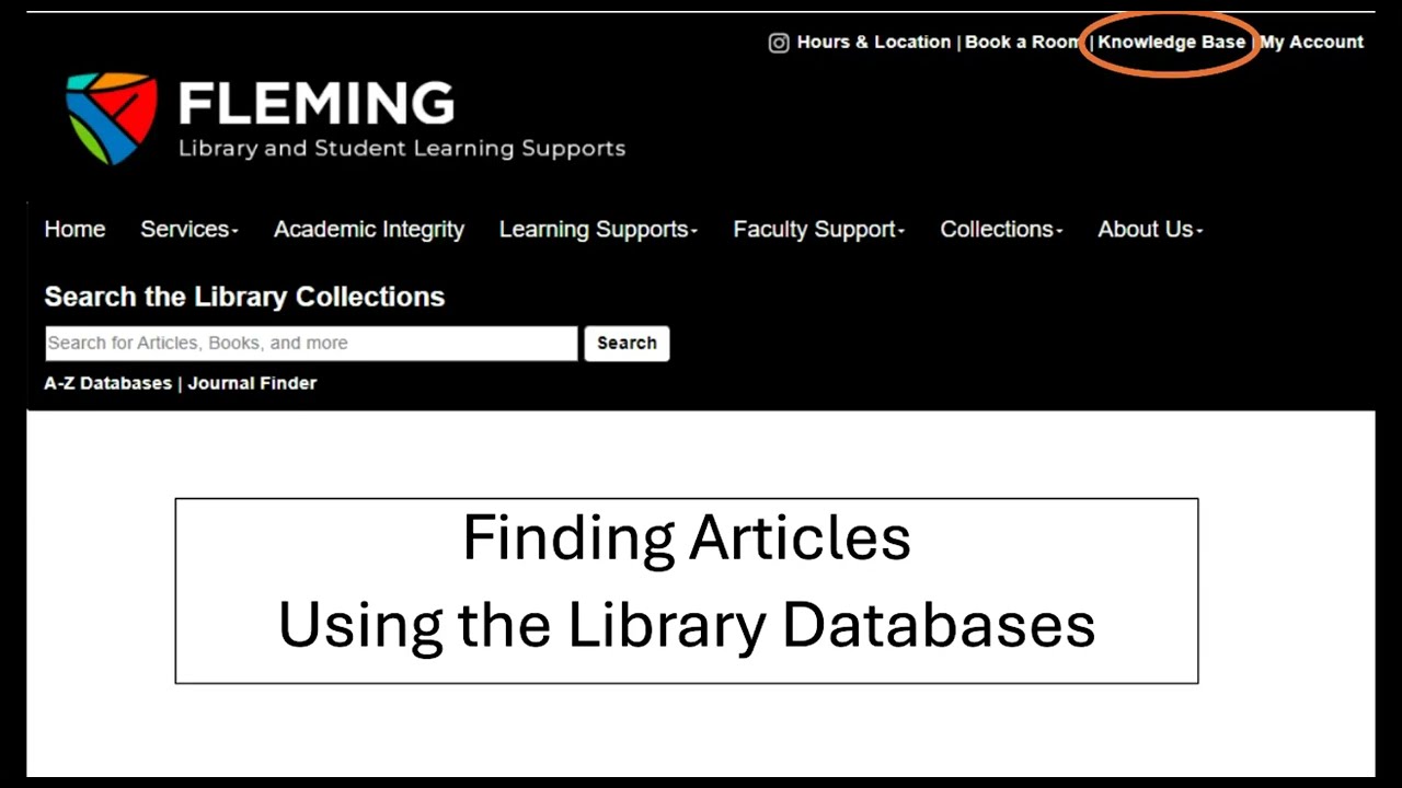 Finding Articles Using the Library Databases
