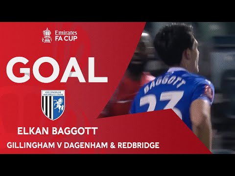 GOAL | Elkan Baggott | Gillingham v Dag & Red | Second Round Replay | Emirates FA Cup 2022-23