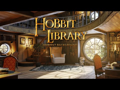 Hobbit Library Ambience | 2.5 Hours studying in the Shire with tranquil ASMR