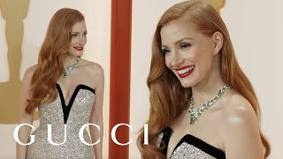 Gucci Jessica Chastain at the 95th Oscars | Getting Ready