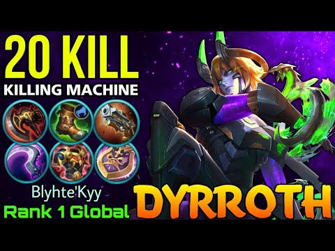 Dyrroth 20 Kills Killing Machine Mode! - Top 1 Global Dyrroth by Blyhte'Kyy - Mobile Legends