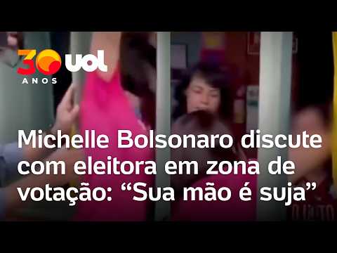 Michelle Bolsonaro discute com eleitora em zona de votação no DF: ‘Sua mão é suja’