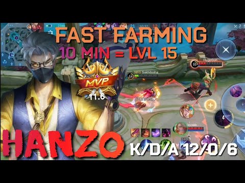 Hanzo Fast Farming 10 Min Max Lvl ll Mobile Legends