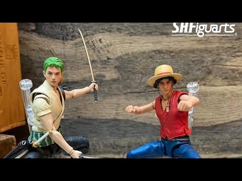 New sh figuarts one piece Netflix series action figures on display