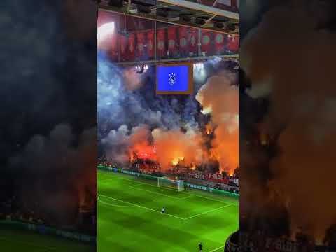 Ajax Fans light a bunch of fireworks on fire and almost burn stadium down!🔥🔥