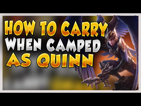 RANK 1 QUINN HOW TO CARRY TOP LANE WHEN YOU'RE BEING CAMPED (1V2 LANE KINGDOM) - League of Legends