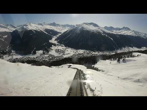 Parsennbahn | Standseilbahn im Skigebiet Parsenn (Davos Klosters) Switzerland | 4K