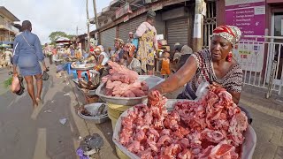 RAW FOOD MARKET IN GHANA ACCRA MAKOLA