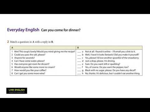 New Headway Pre-intermediate (5th Edition) | Unit 4 - Audio 4.8| Can you come for dinner