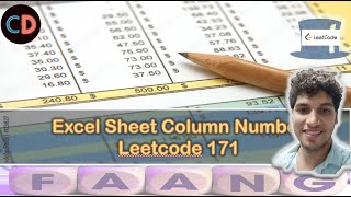 YouTube video 'Microsoft Excel Sheet Column Number |. Leetcode August Challenge(Day 10) |  Leetcode 171'