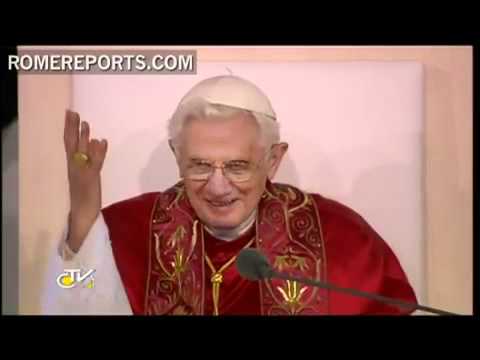 Click to Watch the Pope Calls Enthusiastic German Youth to be Saints Who Light up the World video