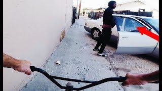 RIDING BMX IN LB COMPTON GANG ZONES 2 (BMX IN THE HOOD)