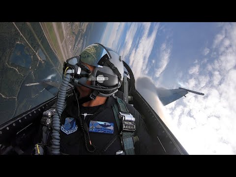 F-16 Cockpit Cam - Arctic Lighting Air Show 2021 - PACAF F-16 Demonstration Team