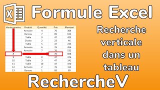 Excel - Formule RECHERCHEV - Chercher une valeur automatiquement dans un tableau - Docteur Excel