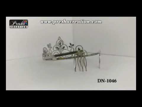 Blue plus red Brass Tiara