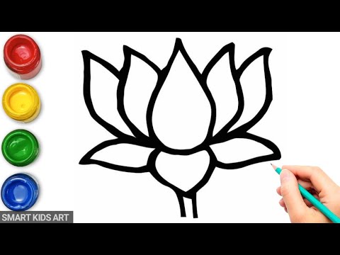 How To Draw Lotus | Lotus Drawing | Lotus Flower | Draw Smart