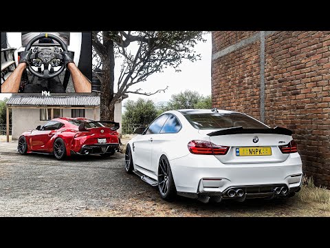 BMW M4 F82 & Toyota Supra MK5 CONVOY | Forza Horizon 5 | Steering Wheel Gameplay