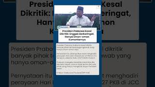 Presiden Prabowo Kesal Dikritik: Enggak Berkeringat, Hanya Omon-omon Komentarnya