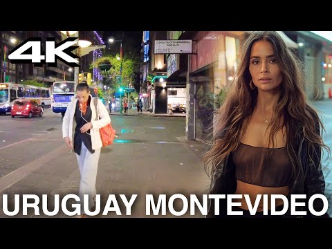 Uruguay. Montevideo. 4K Walk 🇺🇾 Night Tour