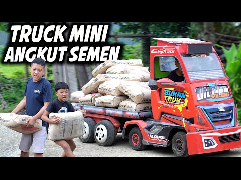 TRUK MINI DIMAS MUATAN SEMEN SEBANYAK INI.. KUAT GAK YA? ATAU JEBOL??