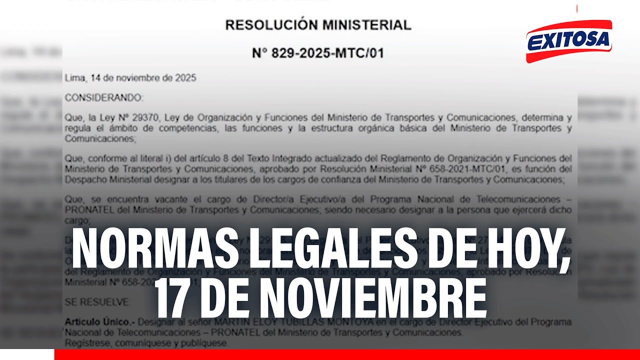 🔴🔵 El Peruano: Normas legales de hoy, 17 de noviembre