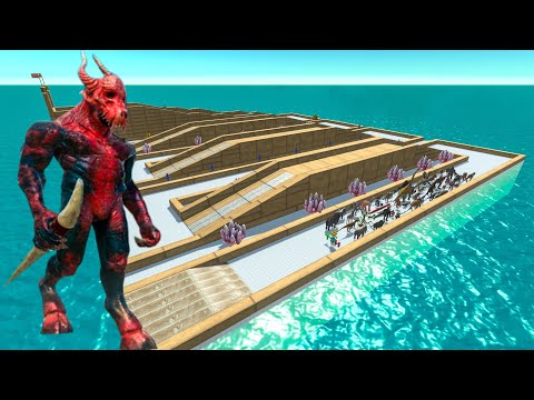 Escape From Kozarog The Demon - Last Survivor - Zigzag Course | Animal Revolt Battle Simulator