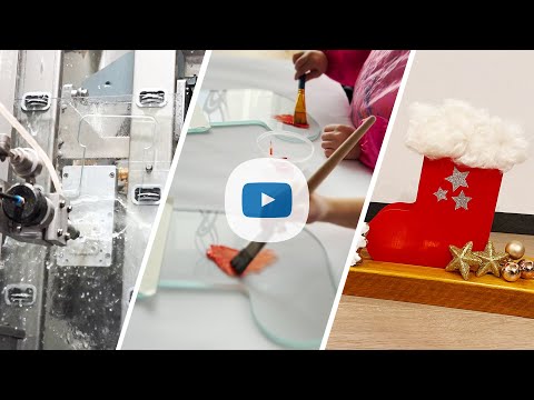 Christmas Stocking Decoration Glass Waterjet Cut | systron proHD glassprocessing centre | HD cutting