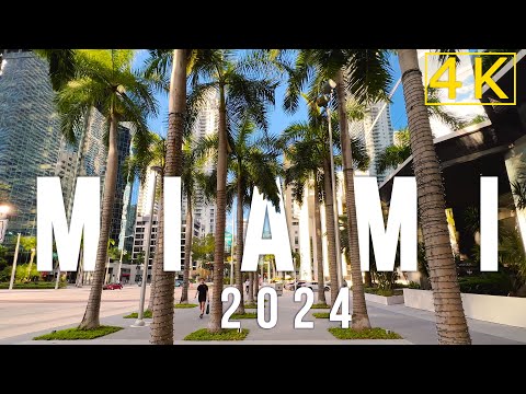 [4K] 🇺🇸 Miami Walking Tour 2024, Downtown, Brickell & Bayfront Park #miami #florida