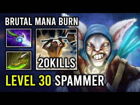 NEW Level 30 Meepo Spammer First Item Diffusal Blade Crazy Mana Burn Vs Hard Counter Dota 2