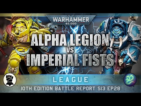Imperial Fists Space Marines vs Chaos Space Marines Warhammer 40K Battle Report 10th Edition 2000pts