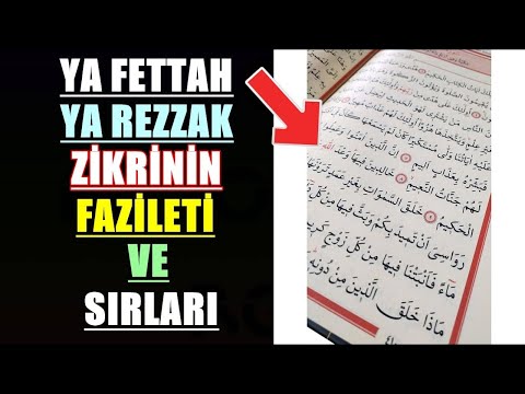 YA FETTAH YA REZZAK ZİKRİNİN FAZİLETİ VE SIRLARI