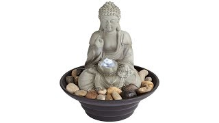 Sitting Buddha LED Tabletop Zen Fountain