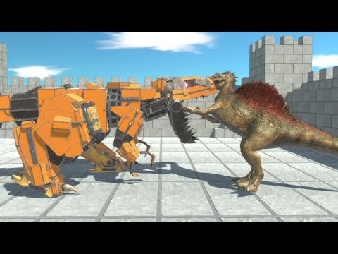 ROBOT T-Rex in Brick Castle vs ALL UNITS Animal Revolt Battle Simulator