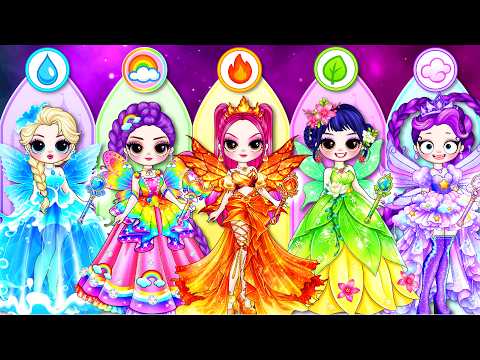 K-Pop Demon Hunters: Rumi, Zoey & Mira Elements Fashion Glow Up! | DIY Fashion Paper Dolls