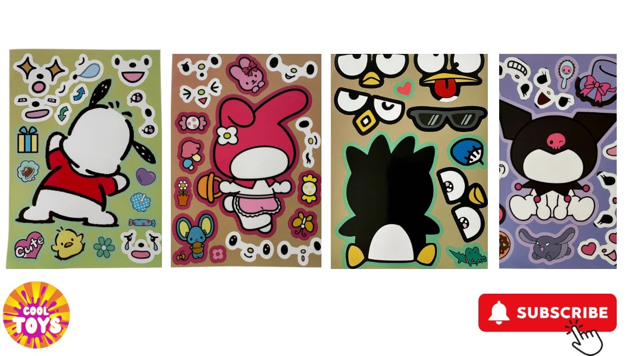 Sanrio Hello Kitty and Friends Make a Face DIY Stickers