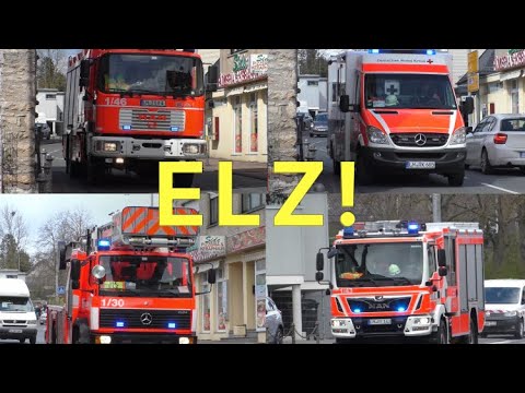 Feuerwehr und DRK Elz Einsatzfahrten zur Abschlussübung!