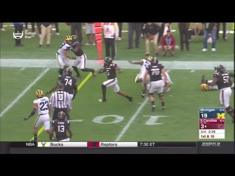 2018 Outback Bowl USC vs Michigan - Rico Dowdle 17 Yd Touchdown Run
