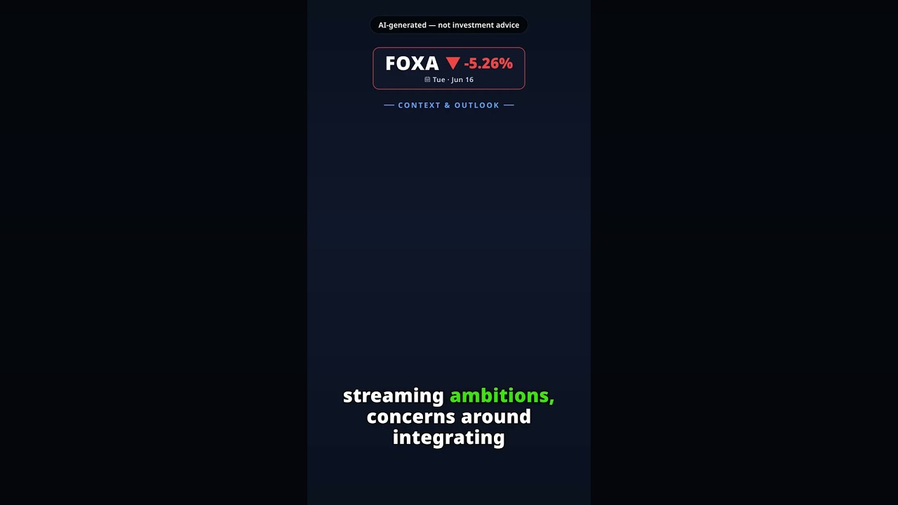Why Is Fox Stock Tumbling Today? FOXA -5.26% (Jun 16) — Roku Acquisition Risks