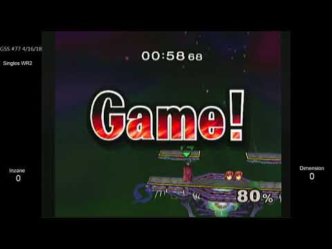GSS 77 SSBM - Inzane (Samus) vs. Dimension (Marth) - Melee WR2